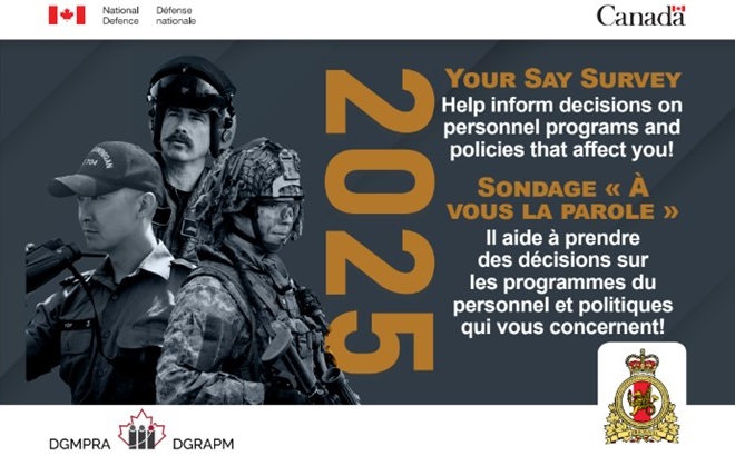 Le sondage « À vous la parole » 2025 est maintenant accessible en ligne aux membres de la Force régulière et de la Première réserve