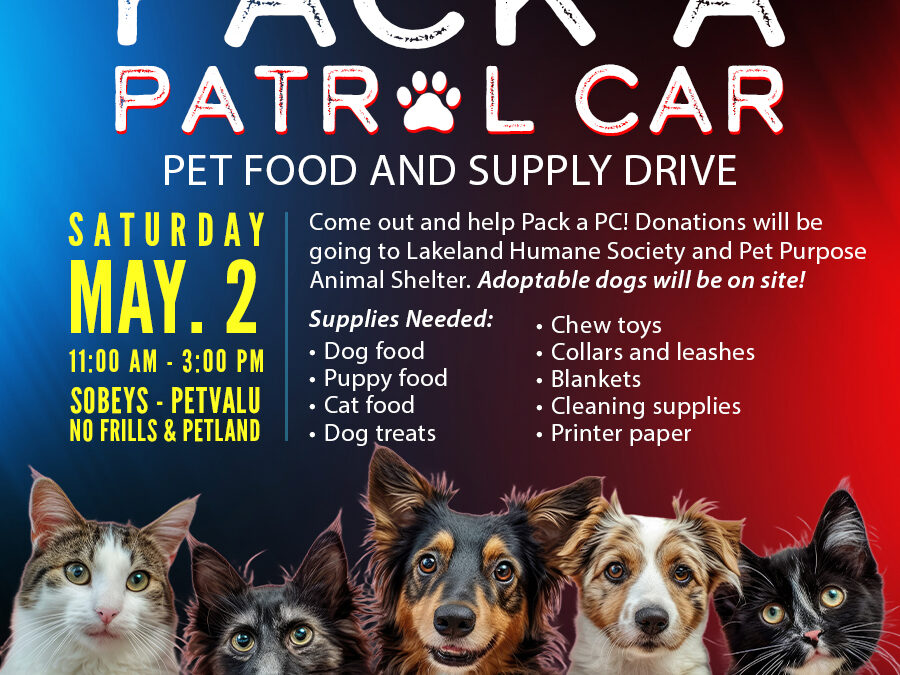 CFB Cold Lake Military Police to Support “Pack a Patrol Car” Pet Food Drive